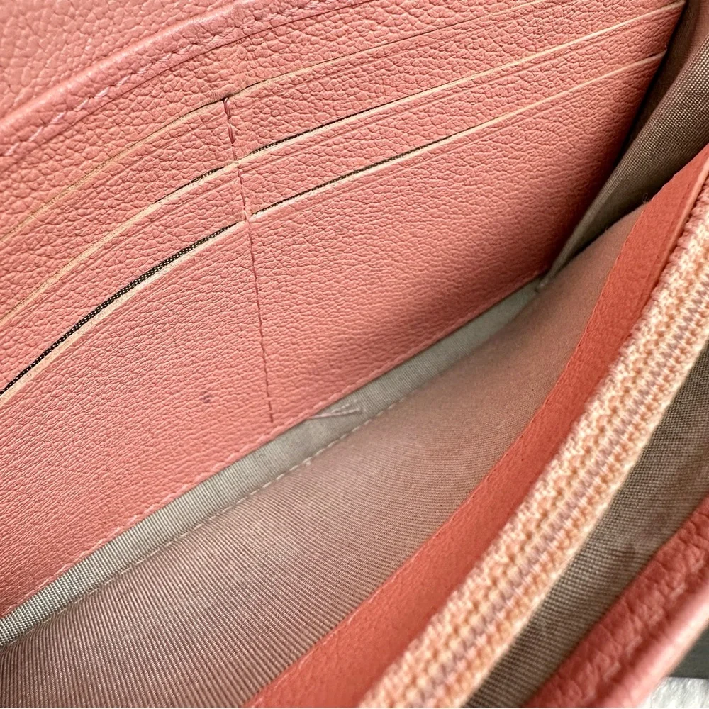 CHANEL WALLET pink leather with Camilla flower and original box BEAUTIFUL WALLET - Picture 8 of 16